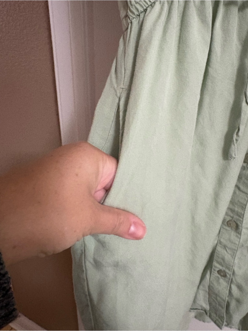 Japna 100% lyocell shirt dress button front belted collared pockets cottage L - Picture 4 of 4